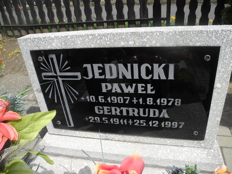 Gertruda Jednicka 1911 Rybnik Niedobczyce - Grobonet - Wyszukiwarka osób pochowanych